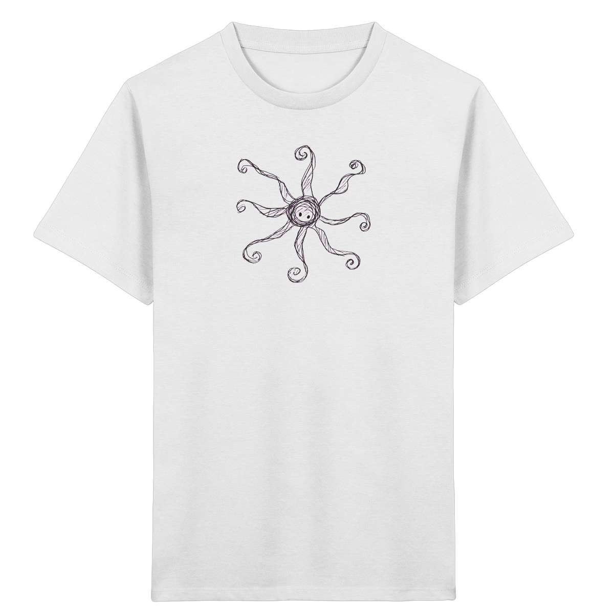 Oktopus von oben Kinderzeichnung - Kinder Bio T-Shirt