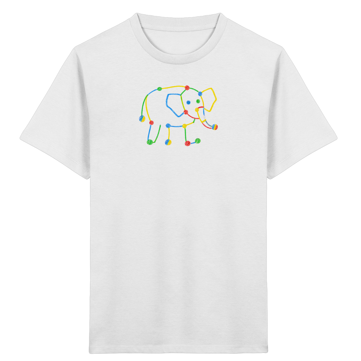 Farbpunkt Elefant Kinderzeichnung - Kinder Bio T-Shirt