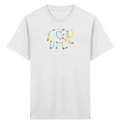 Farbpunkt Elefant Kinderzeichnung - Kinder Bio T-Shirt