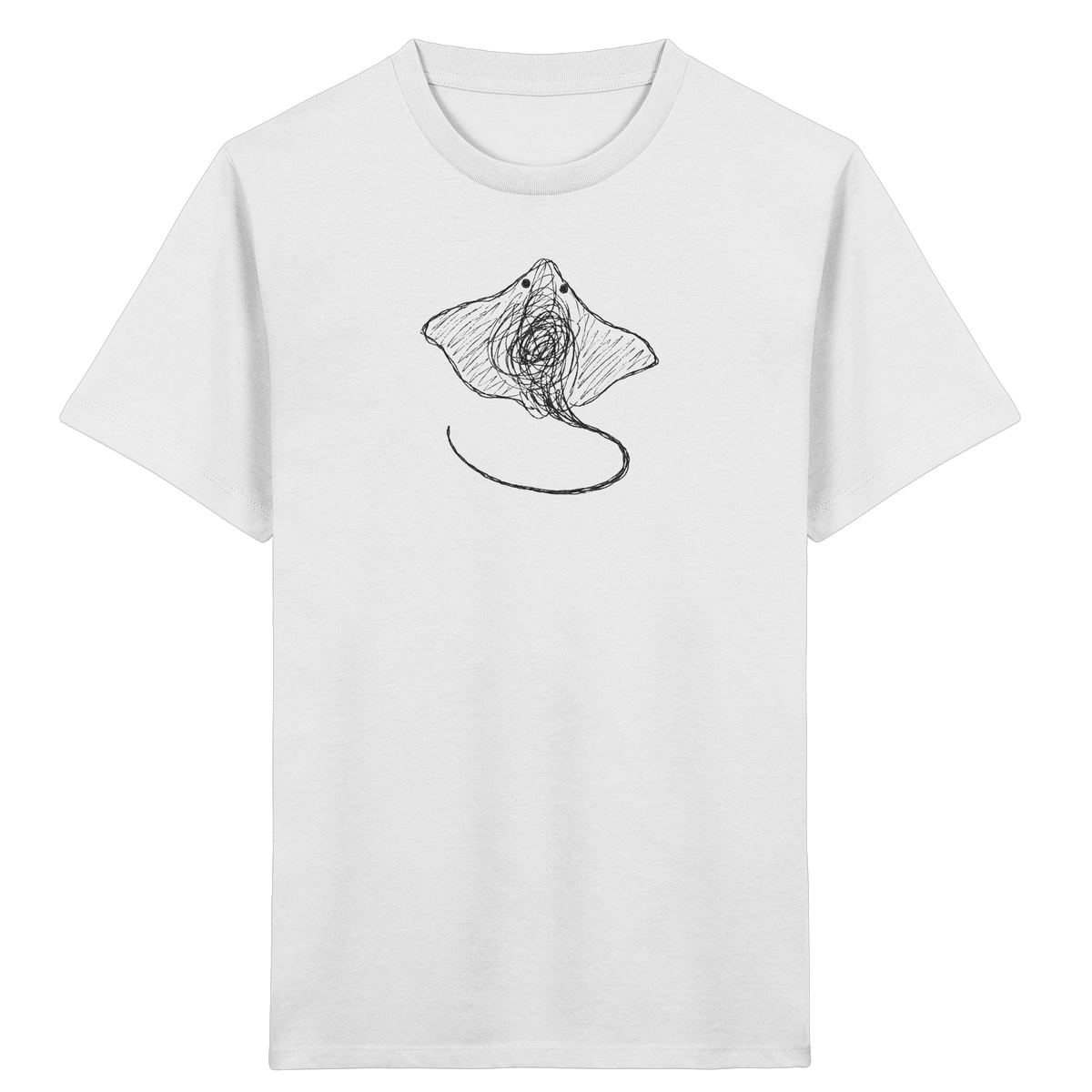 Rochen von oben gezeichnet - Kinder Bio T-Shirt