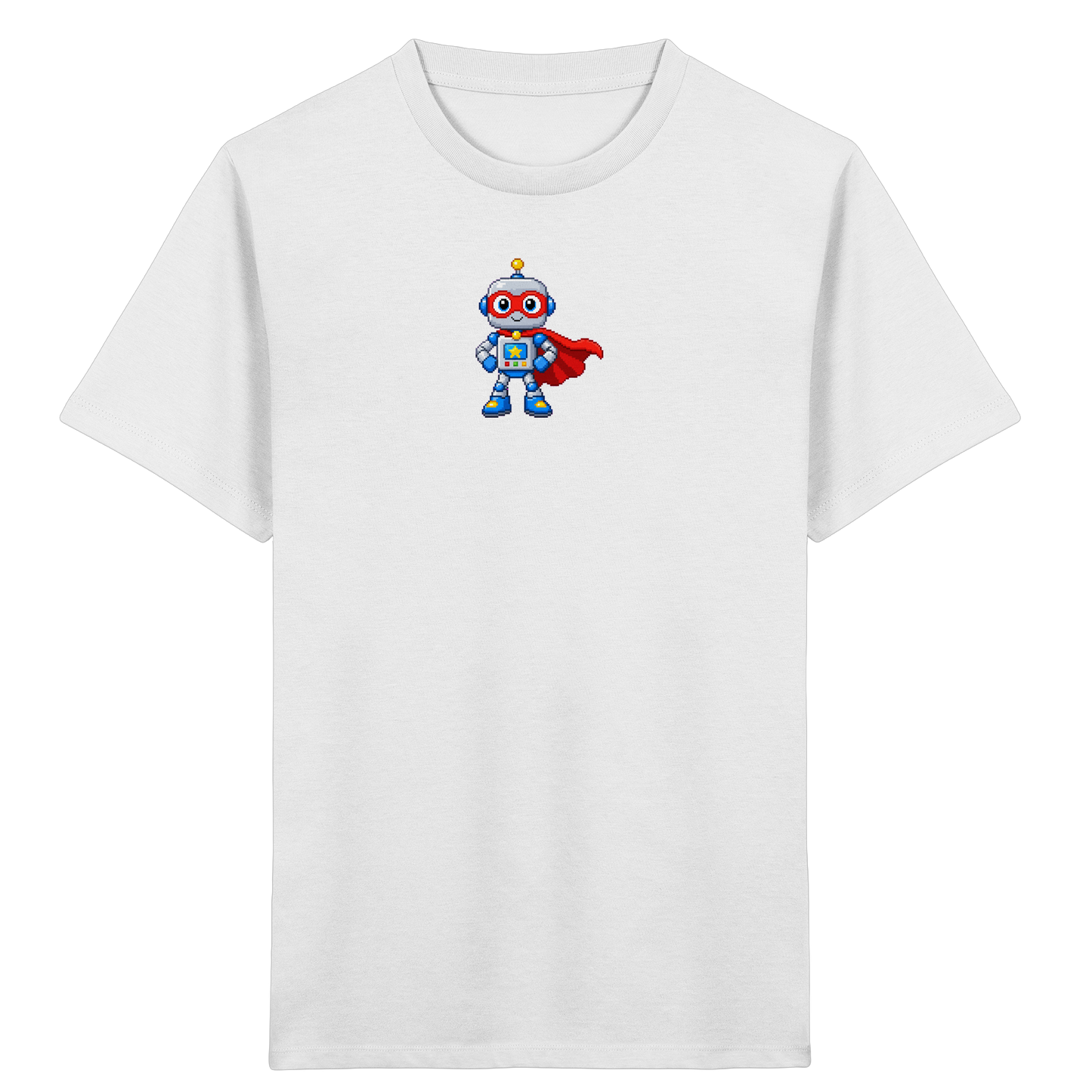 Pixel-Roboter Superhelden-Shirt: Freundliches Design - Kinder T-Shirt