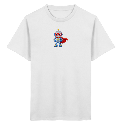 Pixel-Roboter Superhelden-Shirt: Freundliches Design - Kinder Bio T-Shirt