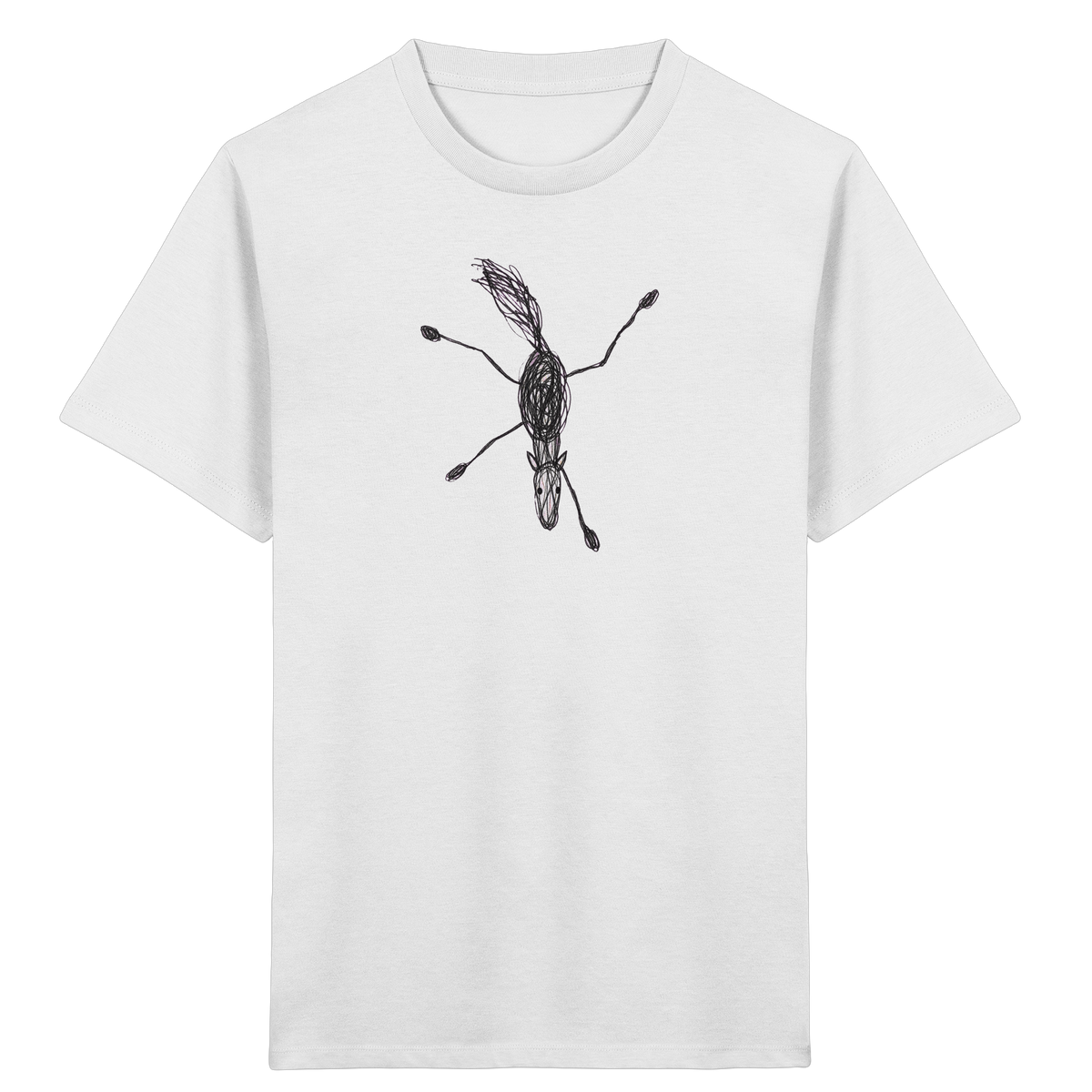 Pferd von oben gezeichnet - Kinder Bio T-Shirt