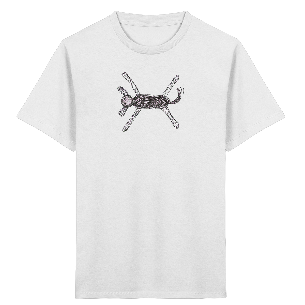 Hund von oben gezeichnet - Kinder Bio T-Shirt