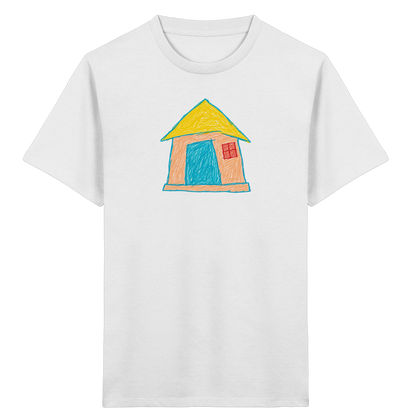 Pfirsichfarbenes Türhaus für Kinder - Kinder Bio T-Shirt