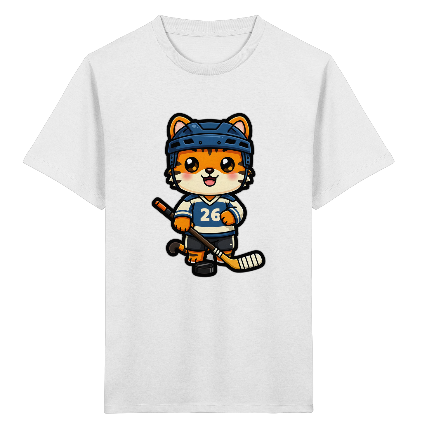 Tiger Eishockey Spieler Kinder T-Shirt - Kinder Bio T-Shirt