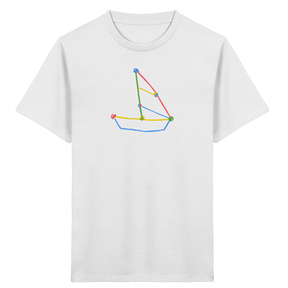 Buntes Farbpunkt Segelboot - Kinder Bio T-Shirt