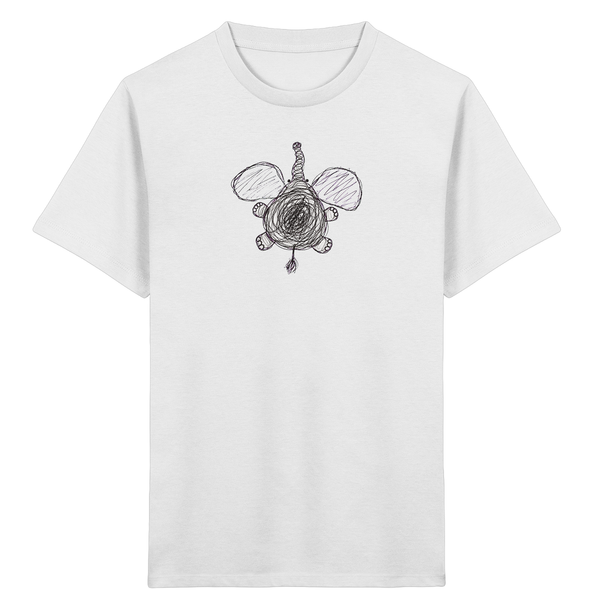 Elefant von oben gezeichnet - Kinder Bio T-Shirt