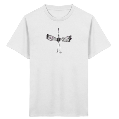 Storch von oben gezeichnet - Kinder Bio T-Shirt