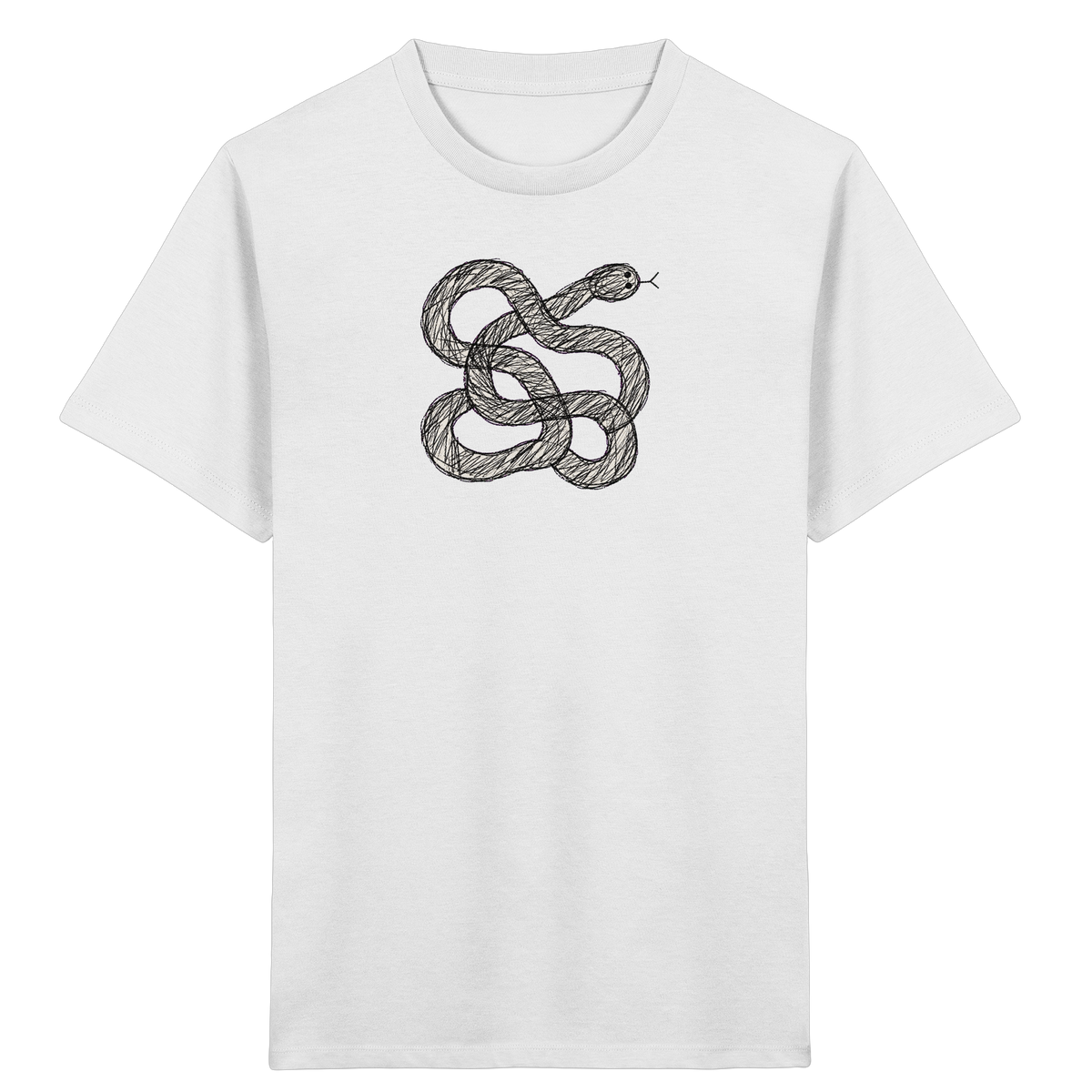 Schlange von oben gezeichnet - Kinder Bio T-Shirt
