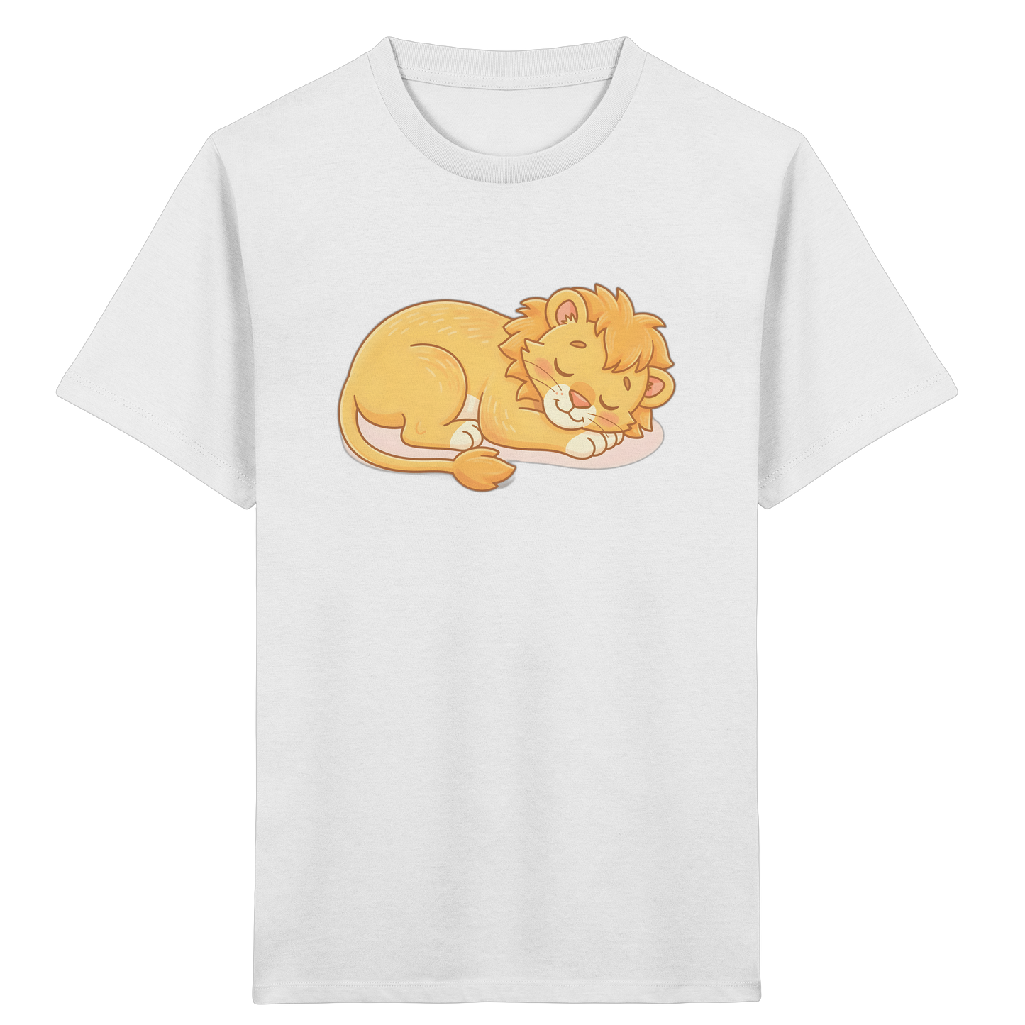Kinder T-Shirt Schlafender Loewe - White