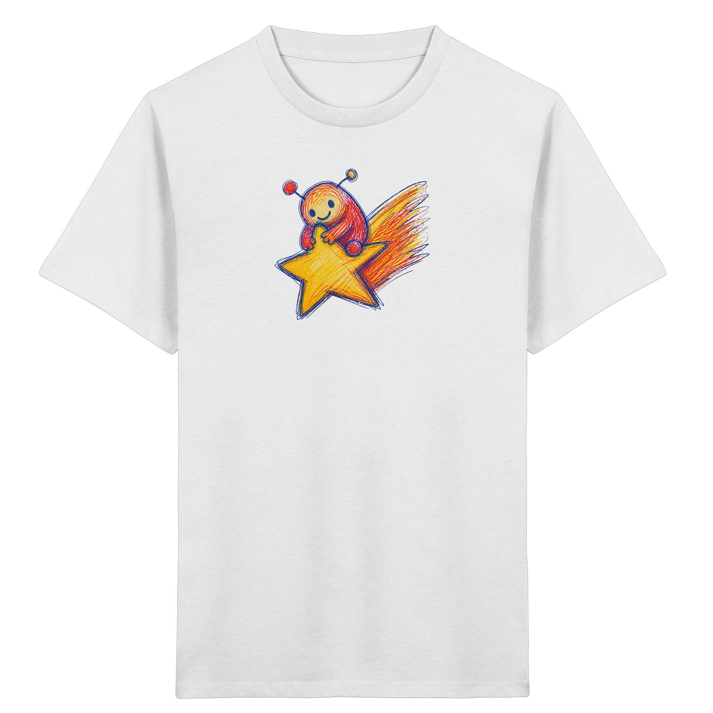 Kleines Monster auf Sternschnuppe - Kinder Bio T-Shirt