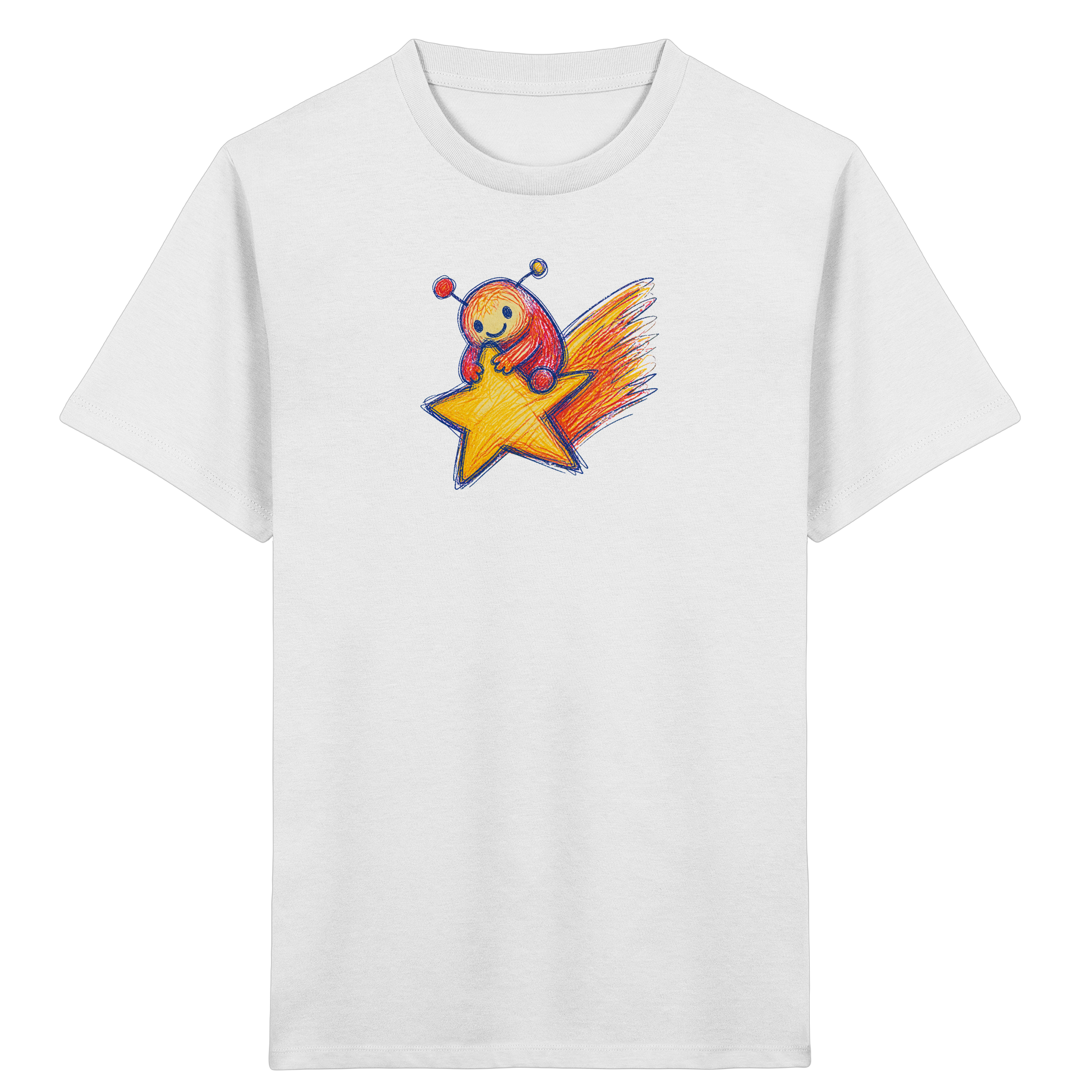 Kleines Monster auf Sternschnuppe - Kinder Bio T-Shirt