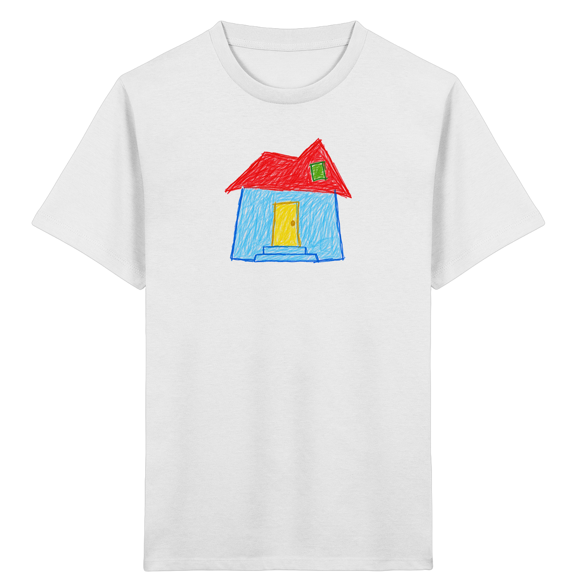 Rotes Knickdachhaus für Kinder - Kinder Bio T-Shirt