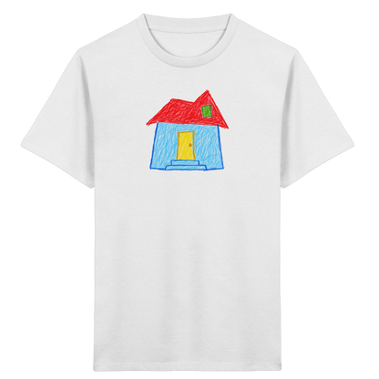 Rotes Knickdachhaus für Kinder - Kinder Bio T-Shirt