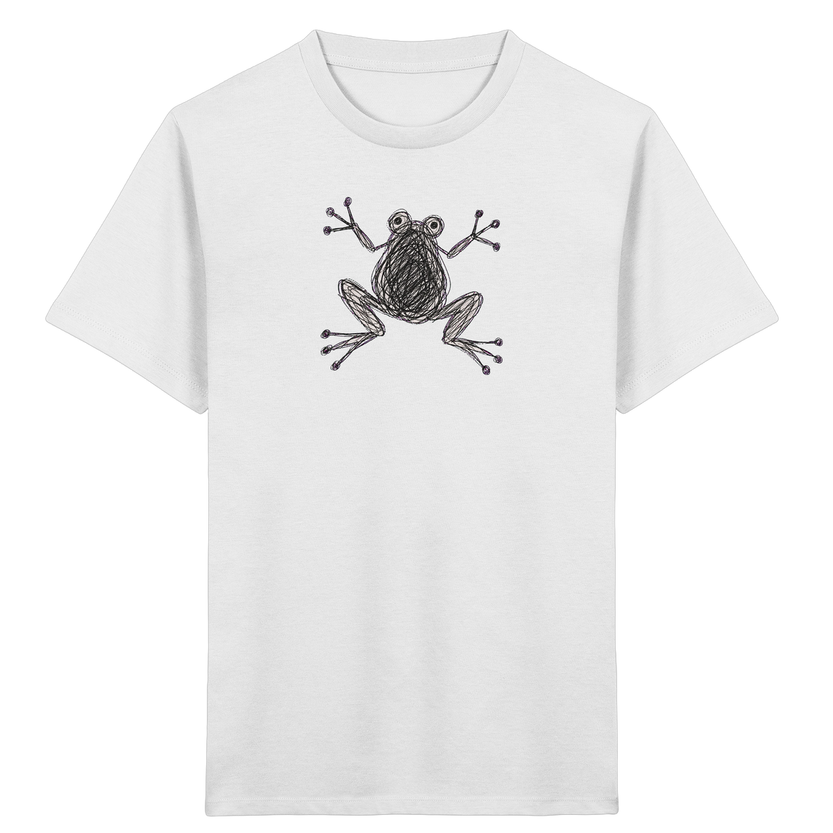Frosch von oben Kinderzeichnung - Kinder Bio T-Shirt