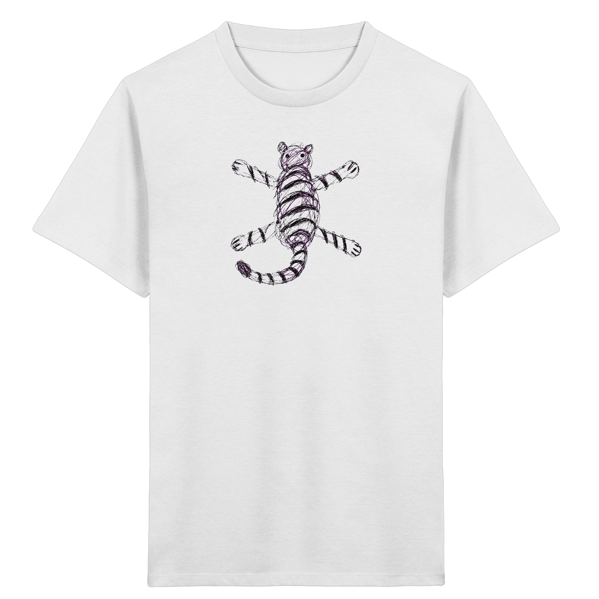 Tiger von oben gezeichnet - Kinder Bio T-Shirt
