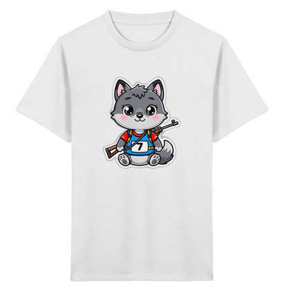 Wolf im Sporttrikot – Kinder Bio-T-Shirt