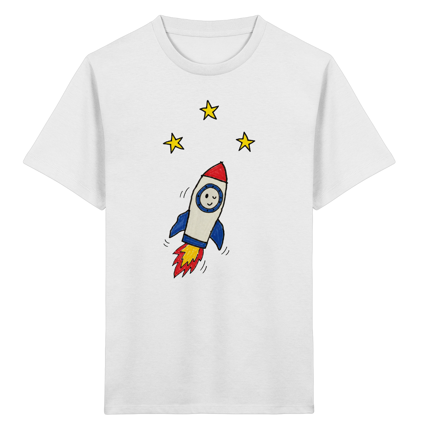 Fröhliches Raketen T-Shirt für Abenteurer - Kinder Bio T-Shirt