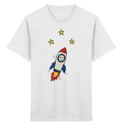 Fröhliches Raketen T-Shirt für Abenteurer - Kinder Bio T-Shirt