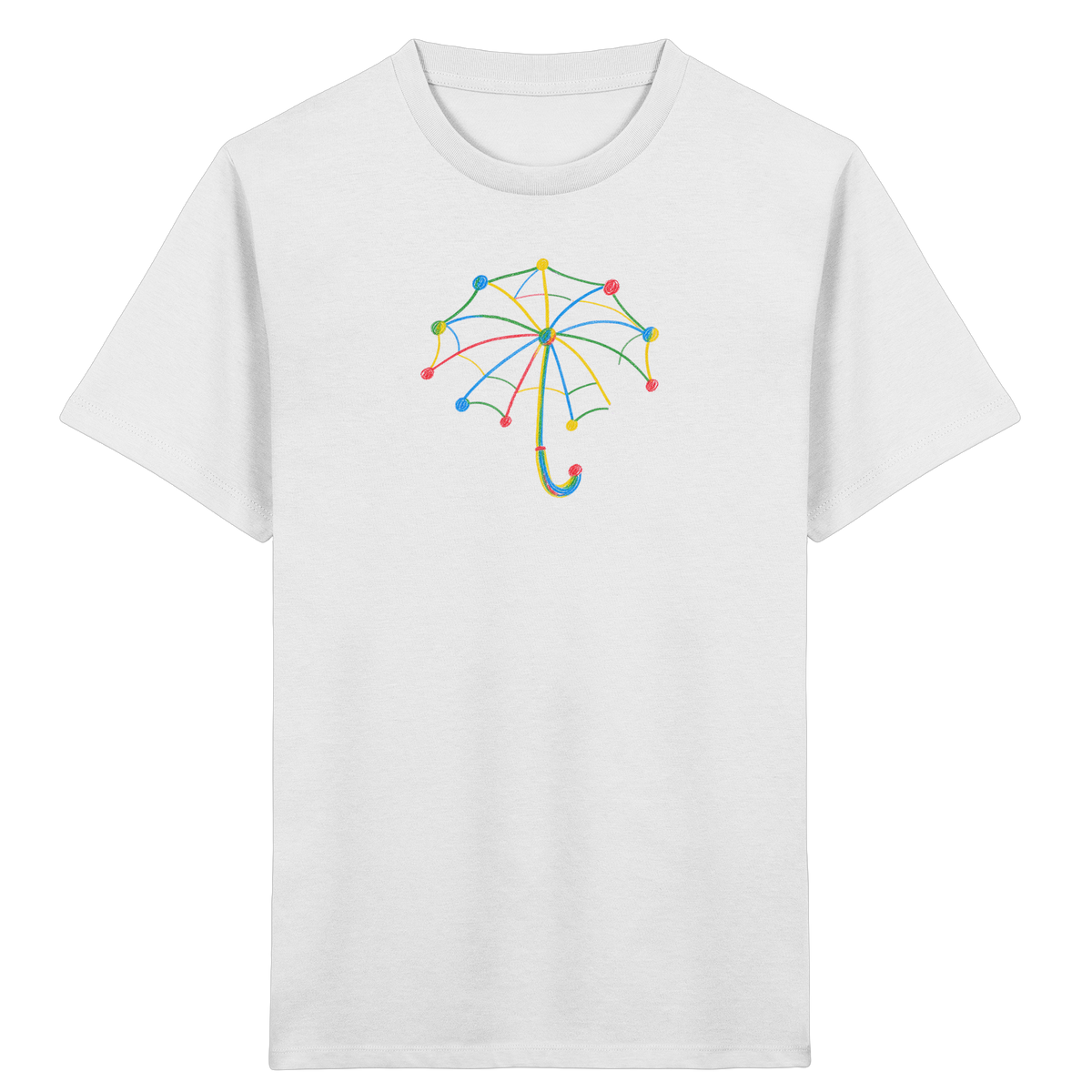 Bunter Farbpunkt Regenschirm - Kinder Bio T-Shirt