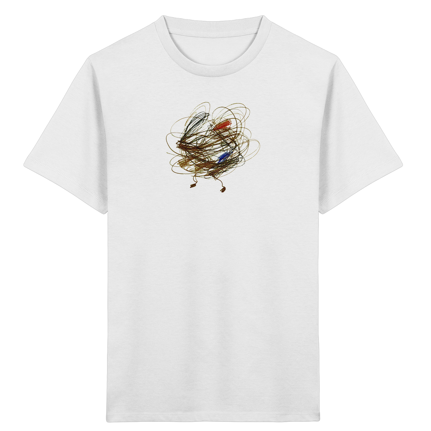 Weißes Kinder Bio T-Shirt mit abstraktem Vogel-Motiv
