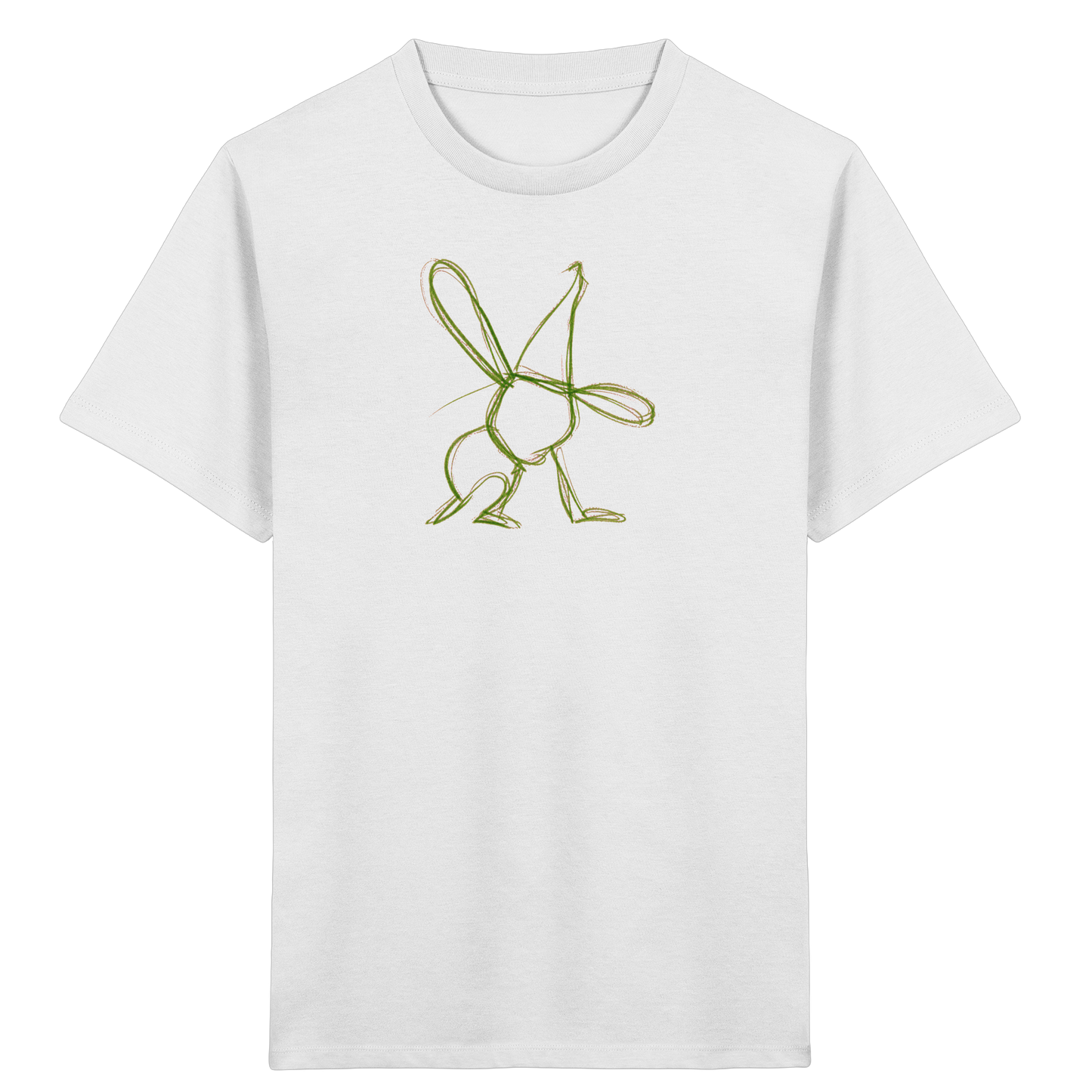 Moosgrüner Wackelhase mit Schultüte - Kinder Bio T-Shirt