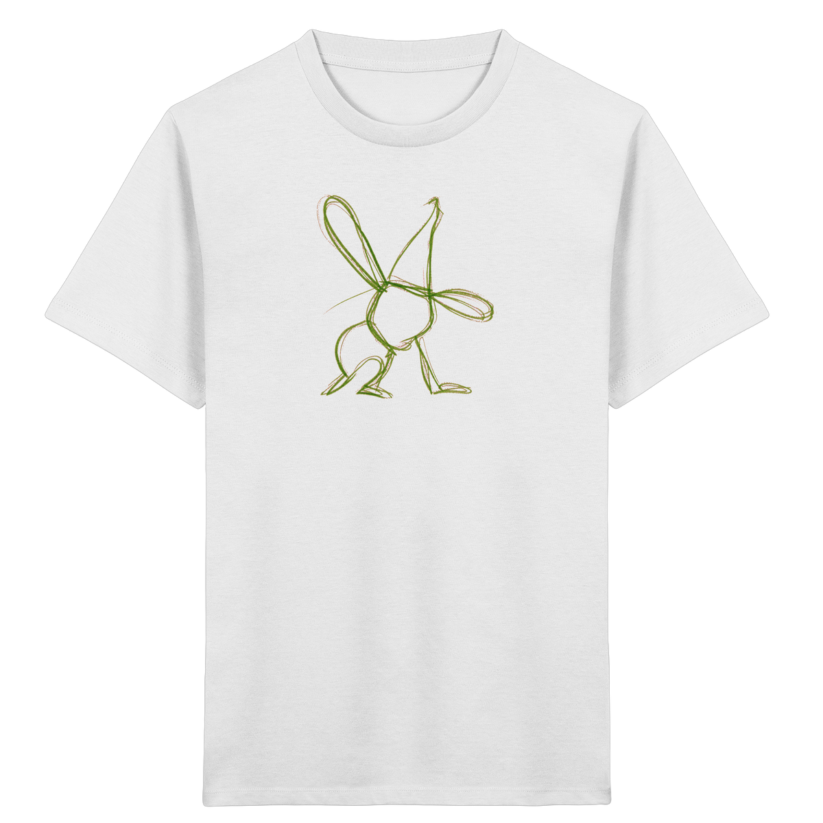 Moosgrüner Wackelhase mit Schultüte - Kinder Bio T-Shirt