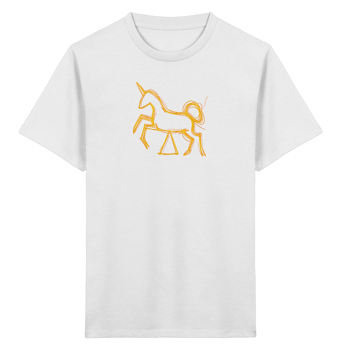 Currygelbes Einhorn zur Einschulung - Kinder Bio T-Shirt