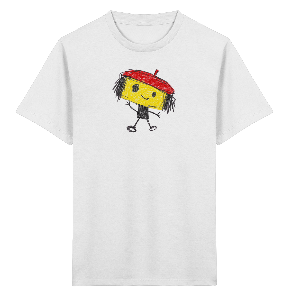 Kritzelkopf mit roter Mütze - Kinder Bio T-Shirt