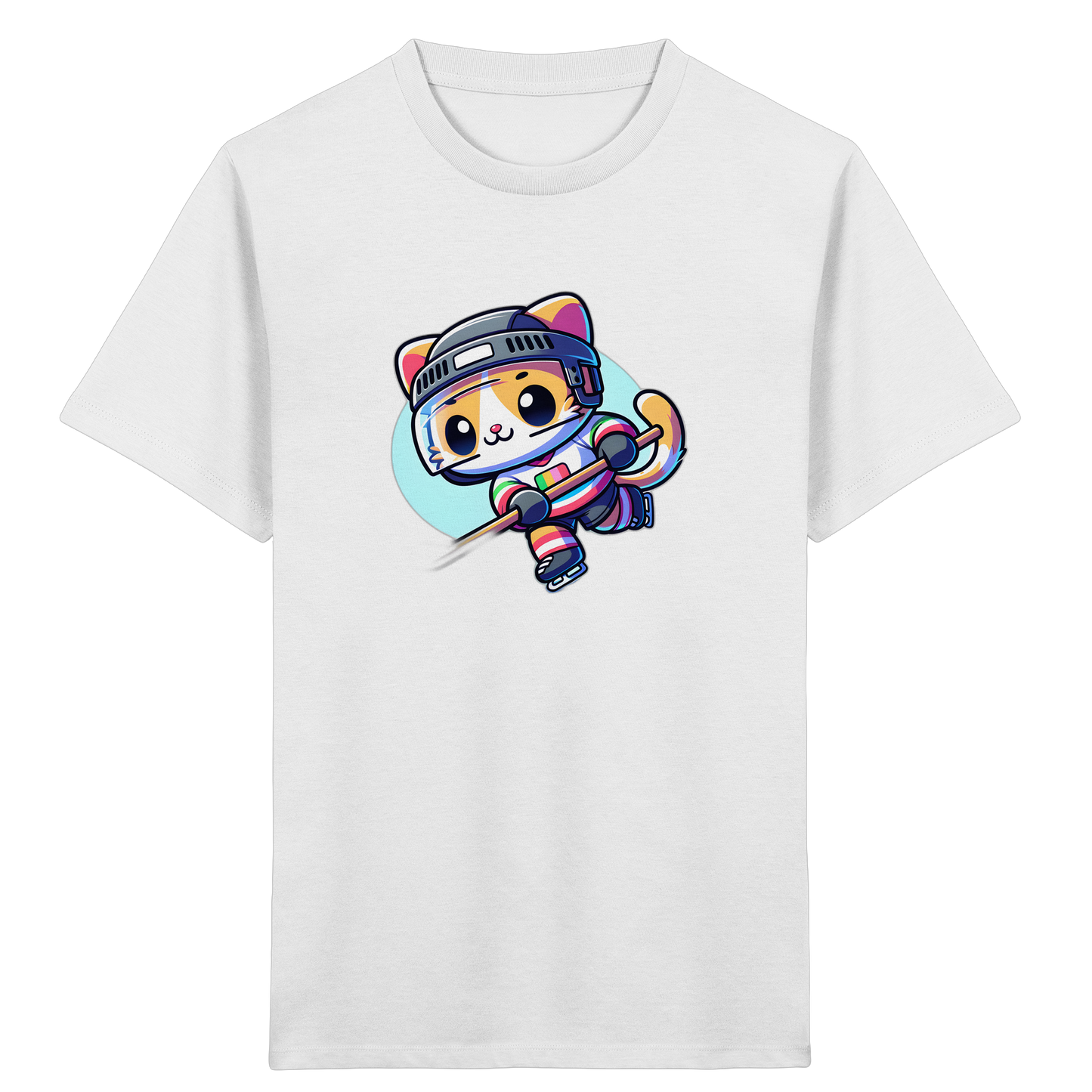 Eishockey Katze: Fröhliches Kinder T-Shirt