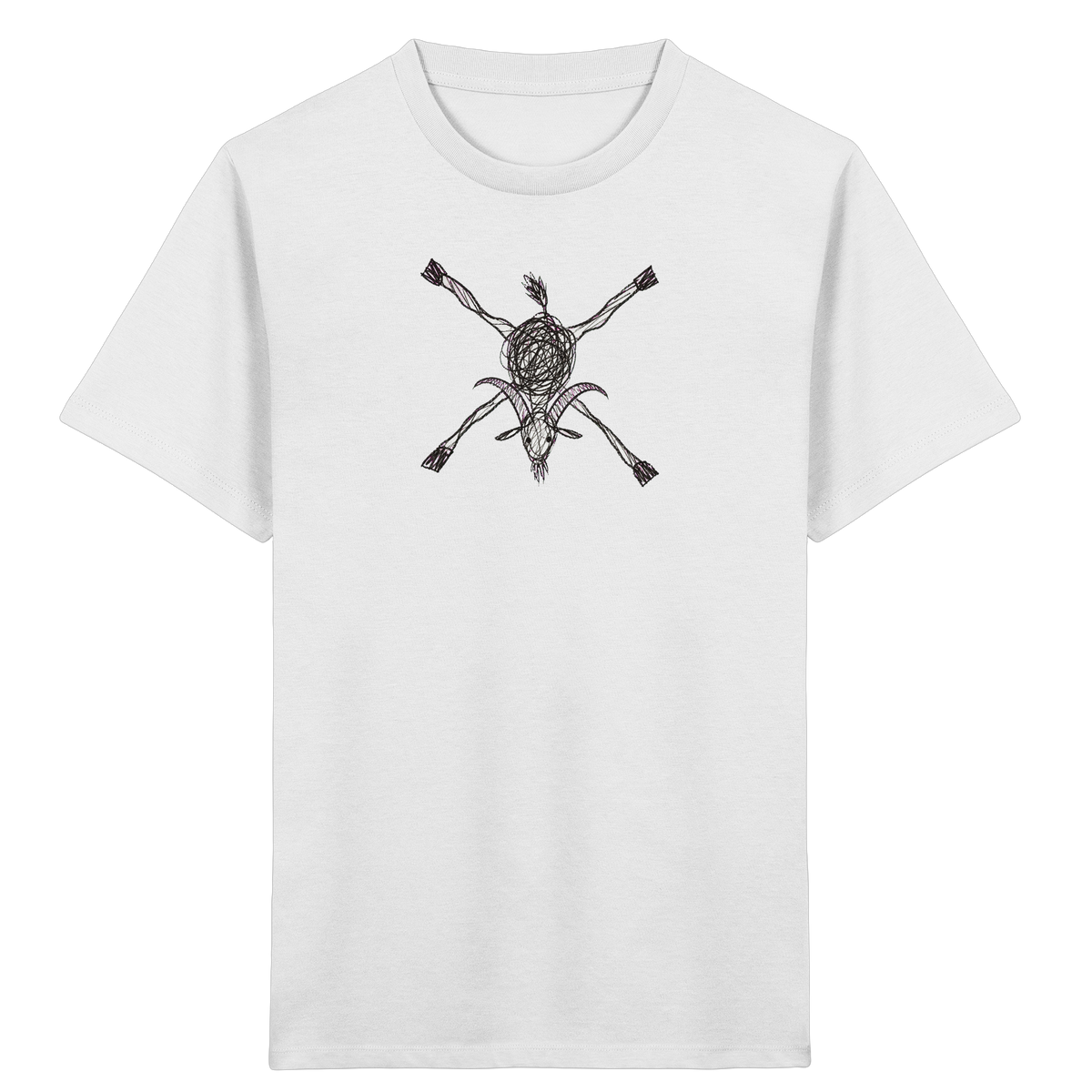 Ziege von oben Kinderzeichnung - Kinder Bio T-Shirt