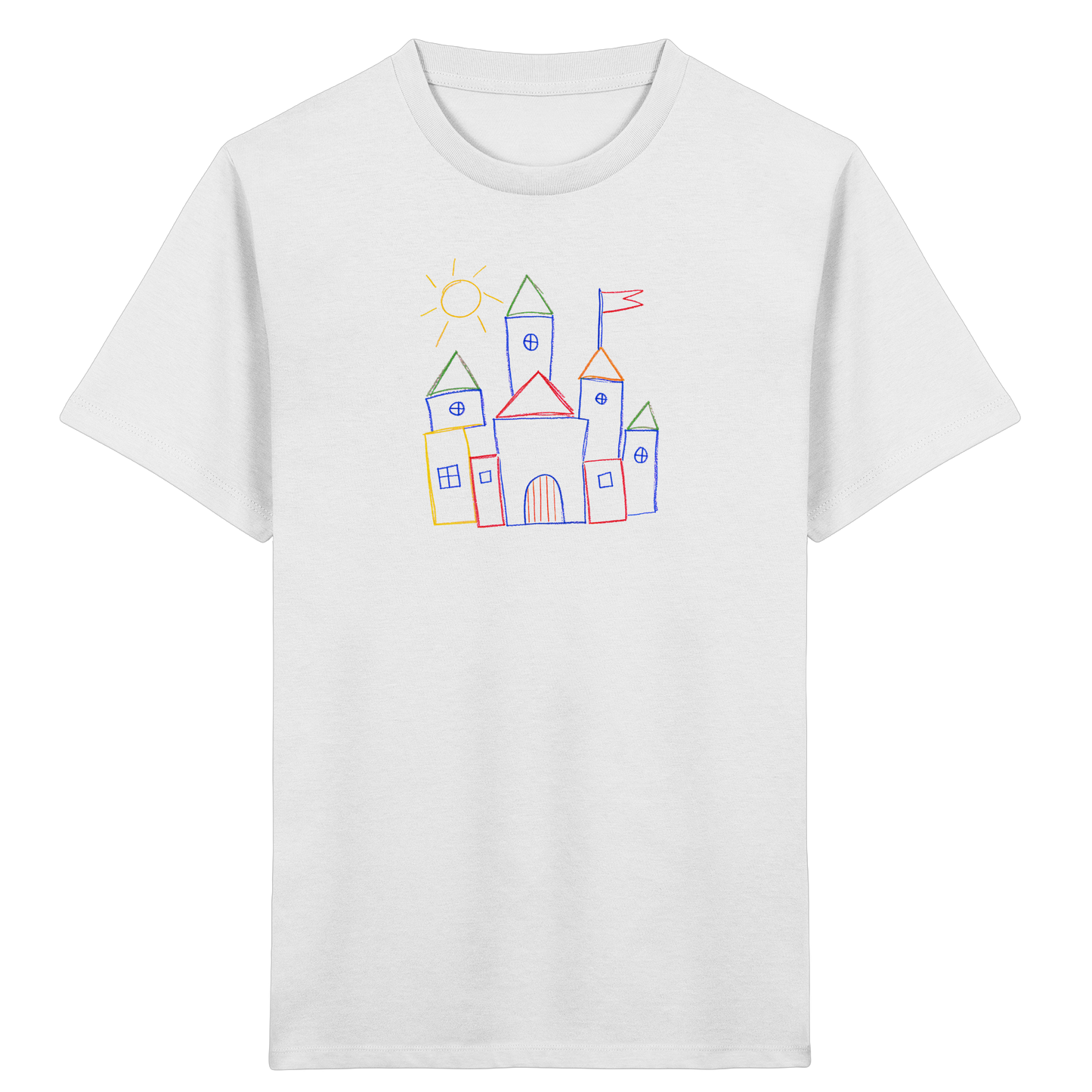 Fröhliches T-Shirt mit Märchenburg Motiv - Kinder Bio T-Shirt