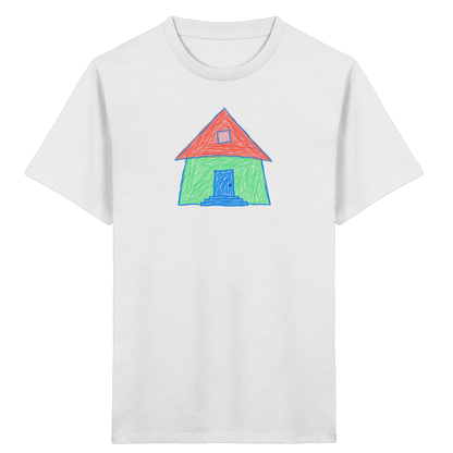 Mintgrünes Haus mit Spitzdach - Kinder Bio T-Shirt