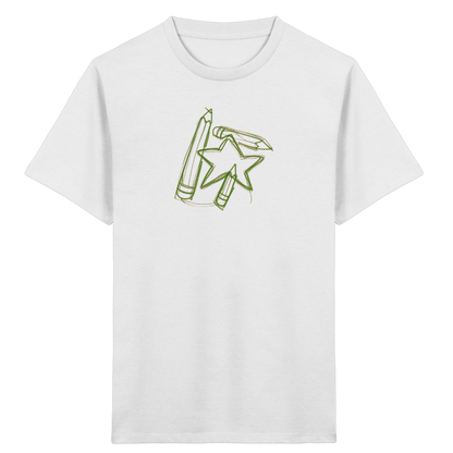 Grüne Stiftefamilie mit Mutstern - Kinder Bio T-Shirt