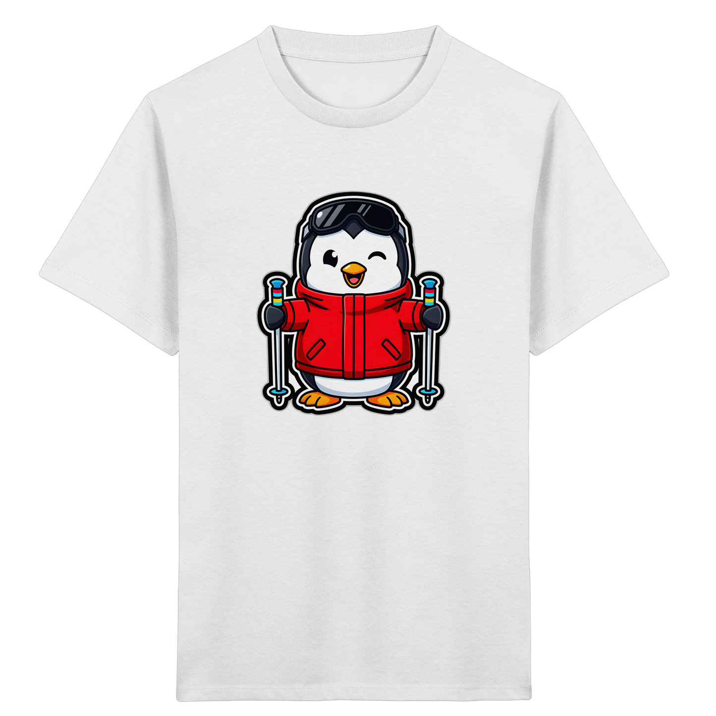 Fröhlicher Pinguin Ski Abenteuer Shirt - Kinder Bio T-Shirt