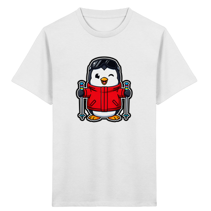 Fröhlicher Pinguin Ski Abenteuer Shirt - Kinder Bio T-Shirt