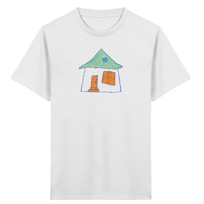 Rosa Haus mit Dachfenster - Kinder Bio T-Shirt