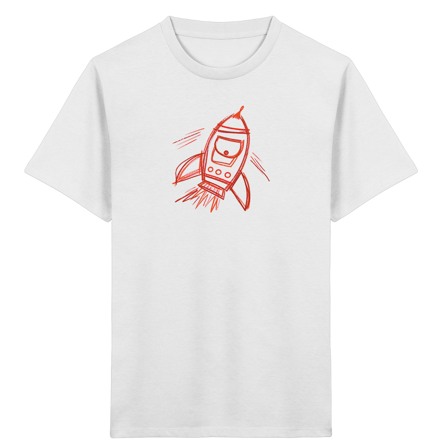 Kupferne Schulrakete mit Ranzenfenster - Kinder Bio T-Shirt
