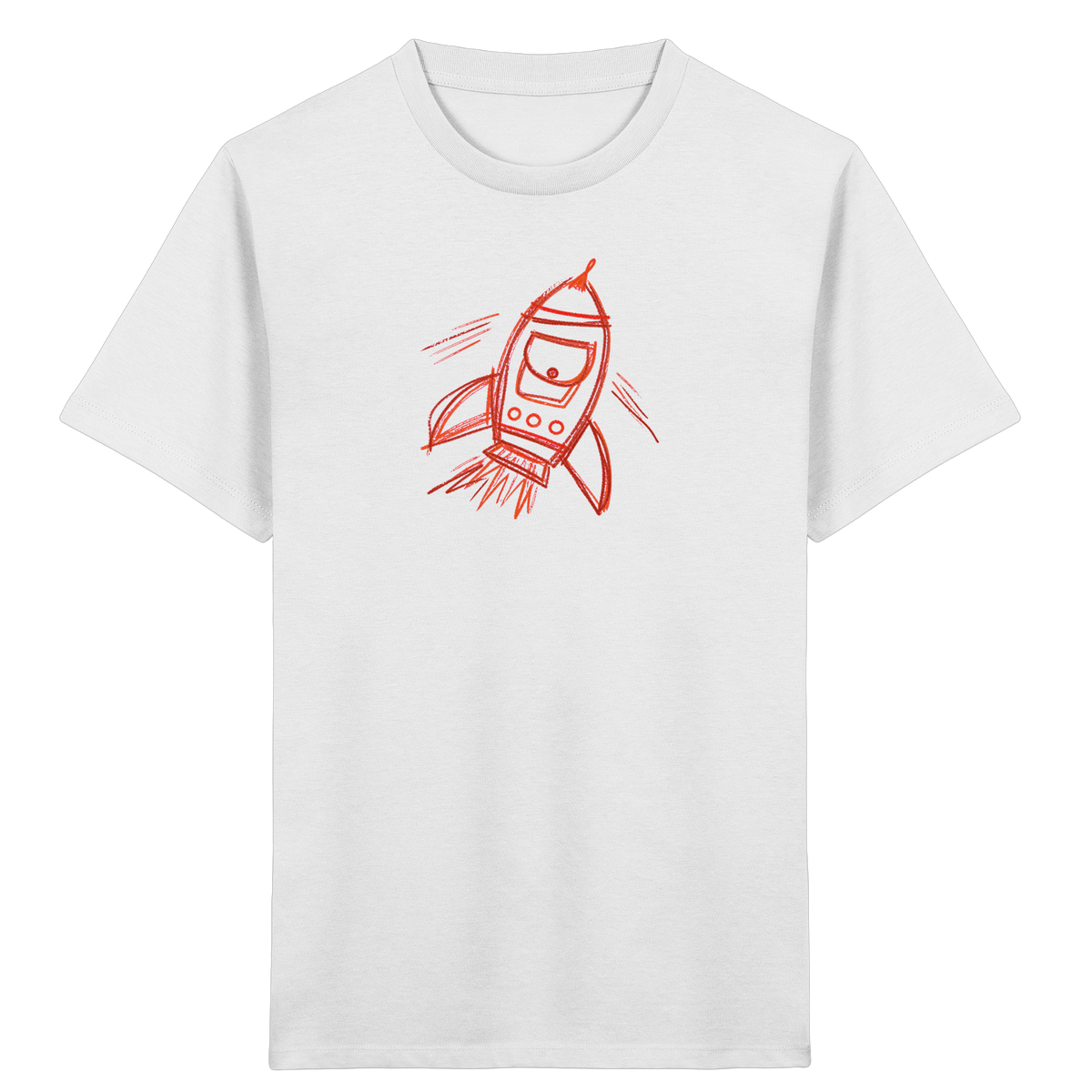 Kupferne Schulrakete mit Ranzenfenster - Kinder Bio T-Shirt