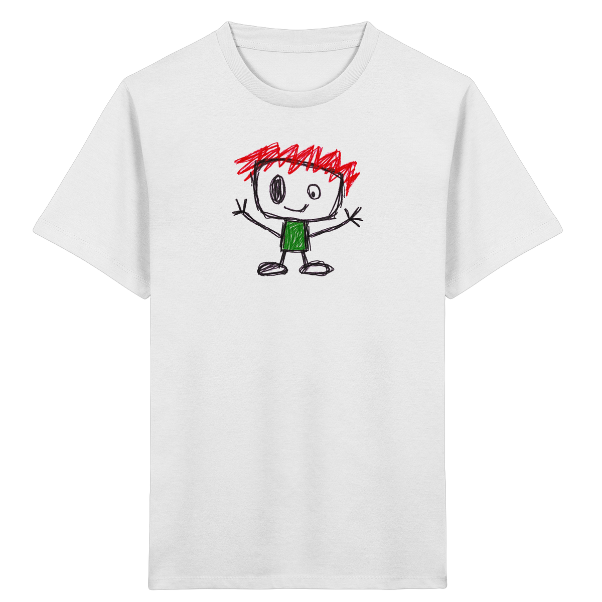 Kritzelkopf mit rotem Strubbelkamm - Kinder Bio T-Shirt