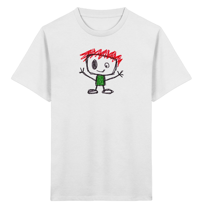 Kritzelkopf mit rotem Strubbelkamm - Kinder Bio T-Shirt