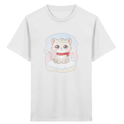 Kinder-T-Shirt mit Katze auf einer Wolke