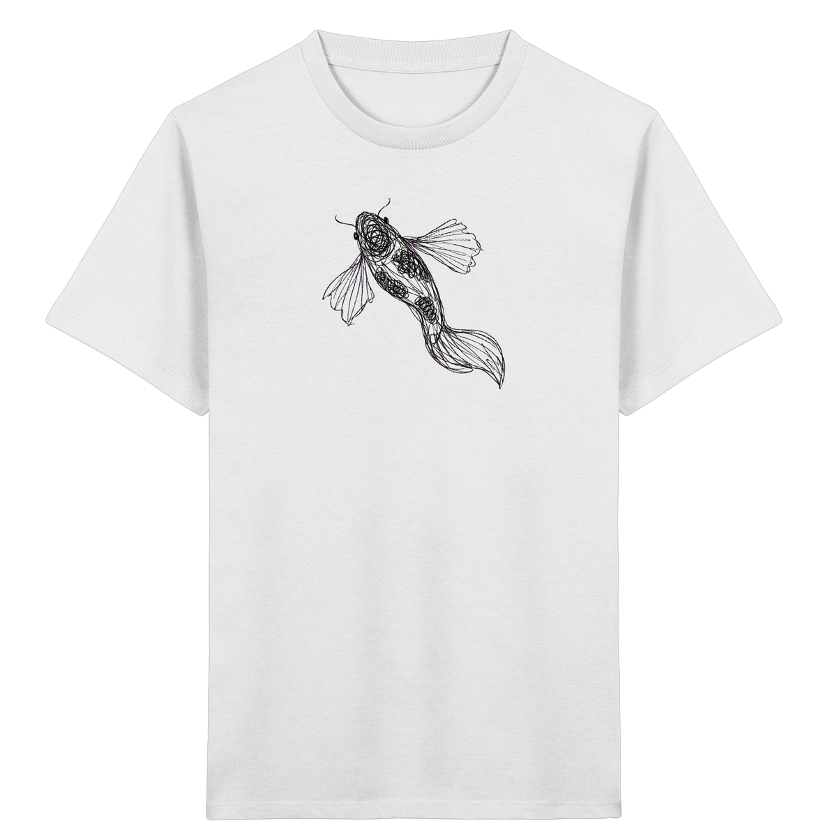 Koi von oben gezeichnet - Kinder Bio T-Shirt