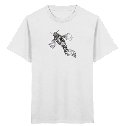 Koi von oben gezeichnet - Kinder Bio T-Shirt