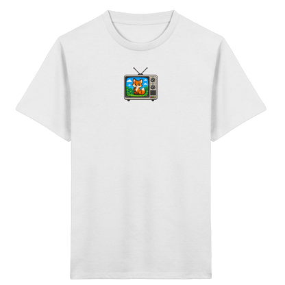 Pixel Fuchs im Retro Fernseher - Kinder Bio T-Shirt