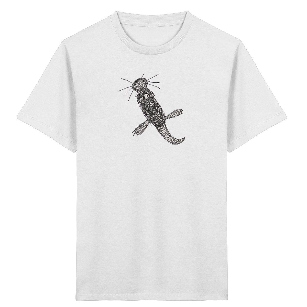 Otter von oben gezeichnet - Kinder Bio T-Shirt