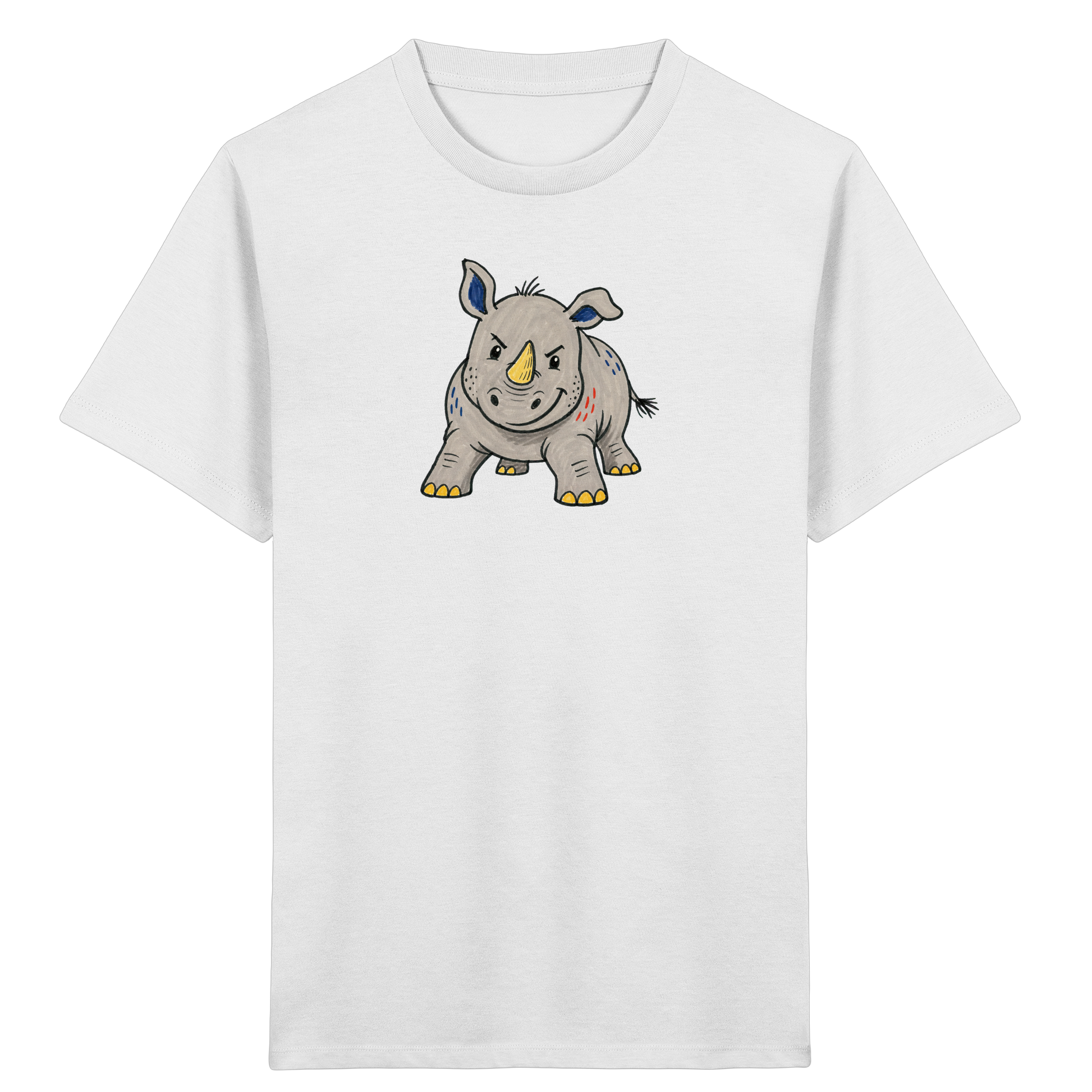 Cooles Nashorn T-Shirt fuer Wildfaenge - Kinder Bio T-Shirt