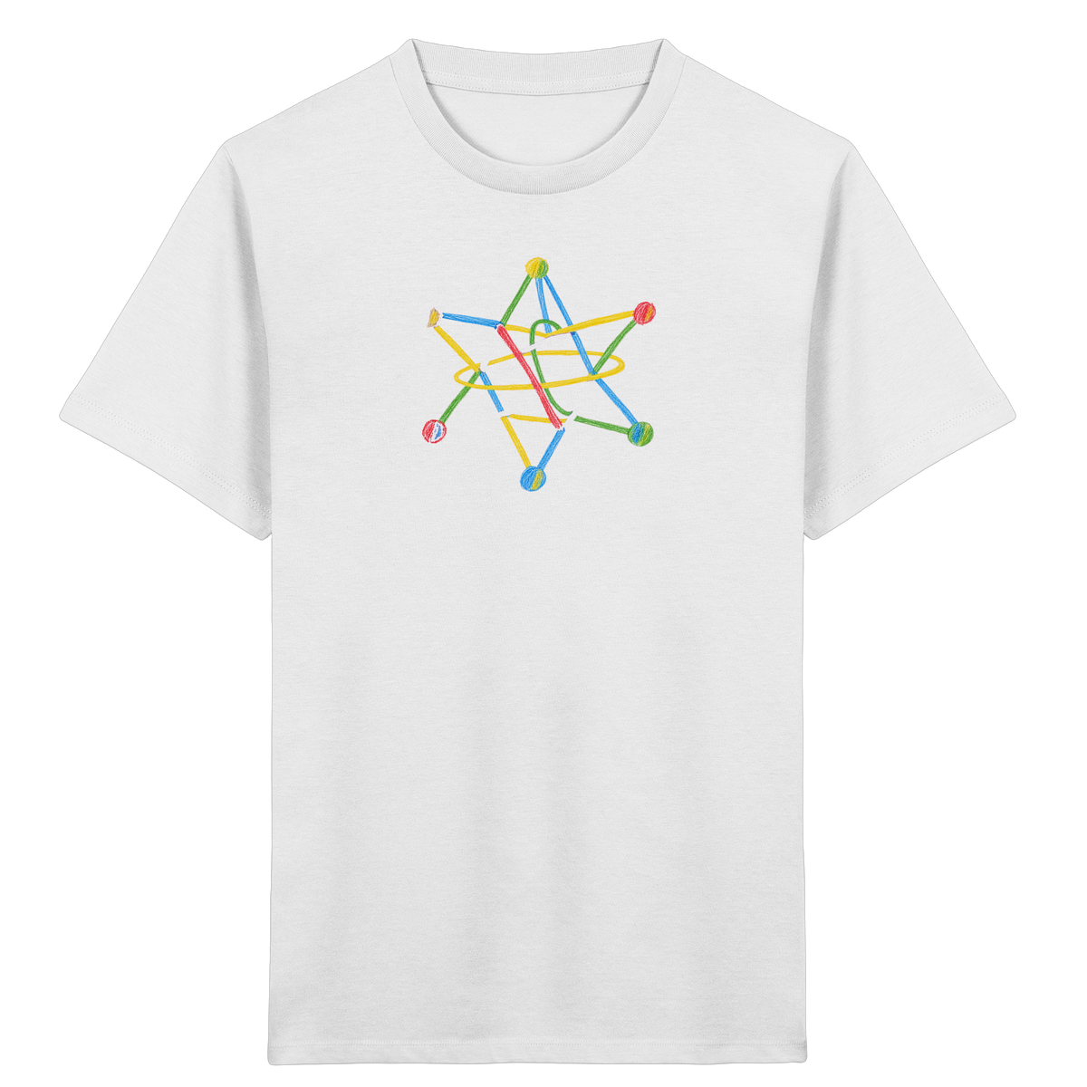 Buntes Sternobjekt Kinderzeichnung - Kinder Bio T-Shirt