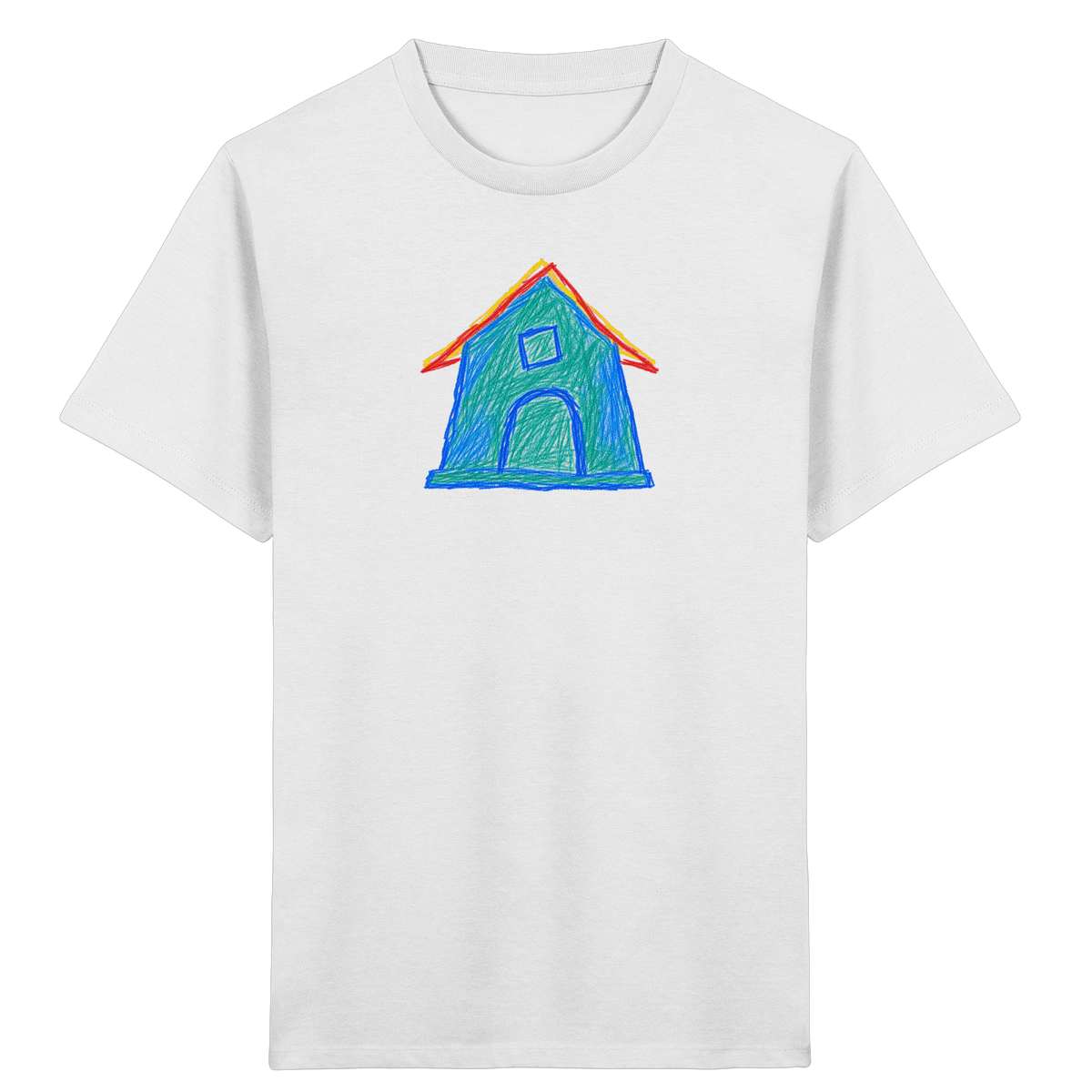 Zweifarbiger Dachbogen Haus - Kinder Bio T-Shirt